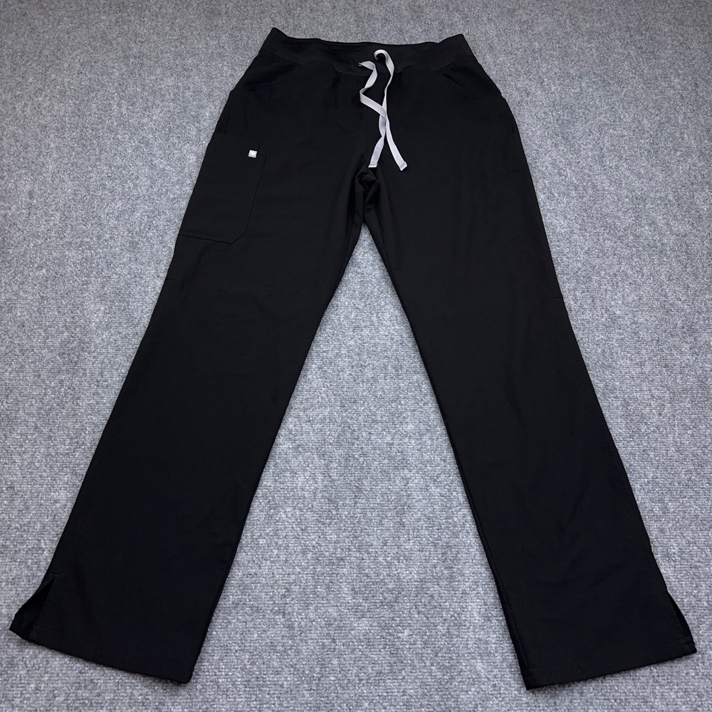 FIGS High Waisted Kade Cargo Scrub Pants Women's LT Large Tall Black Medical EUC